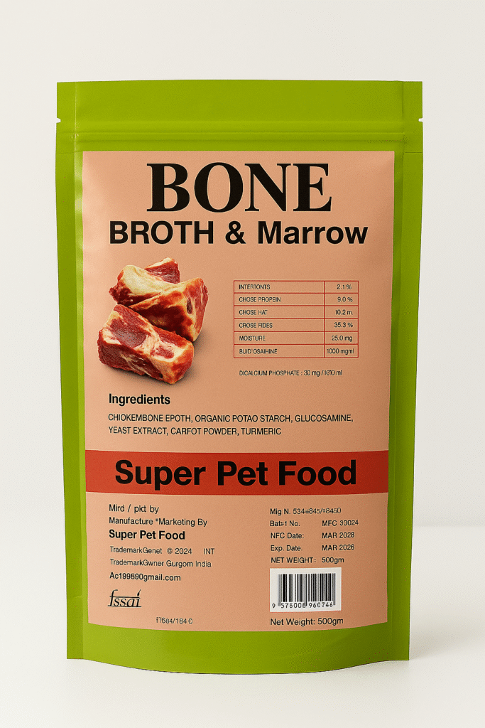 Frozen Bone Broth for Dogs with Yogurt – Probiotic Joint & Digestive Supplement (500g)